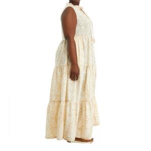 Crown & Ivy Cream and Tan Maxi Dress